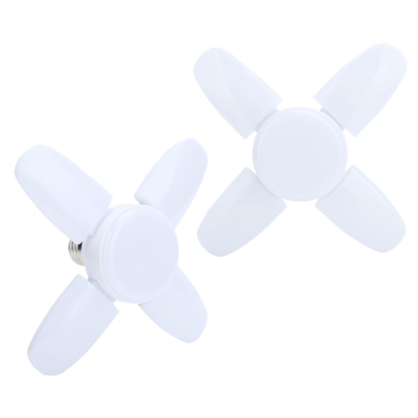 2 stk 28W 2800LM LED Deformerbar Garasje Vifteformet Lyspære Lagerhall Taklampe