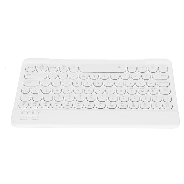 Trådløst tastatur med runde taster 10 tommer baggrundsbelyst børstet computertilbehør til Android/WIN/IOS Hvid