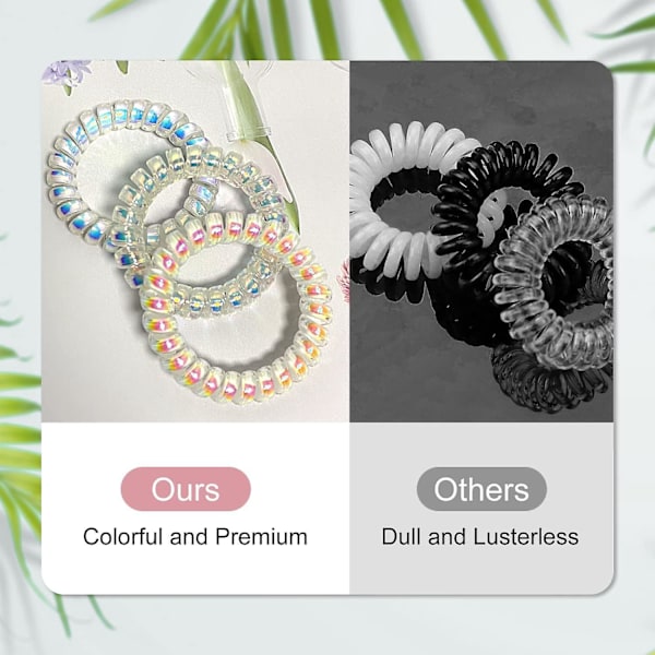 Umerkede plastspiral-hårbånd, 10 stk spiralhårbånd for skadefri hestehalefiksering - hårtilbehør for kvinner