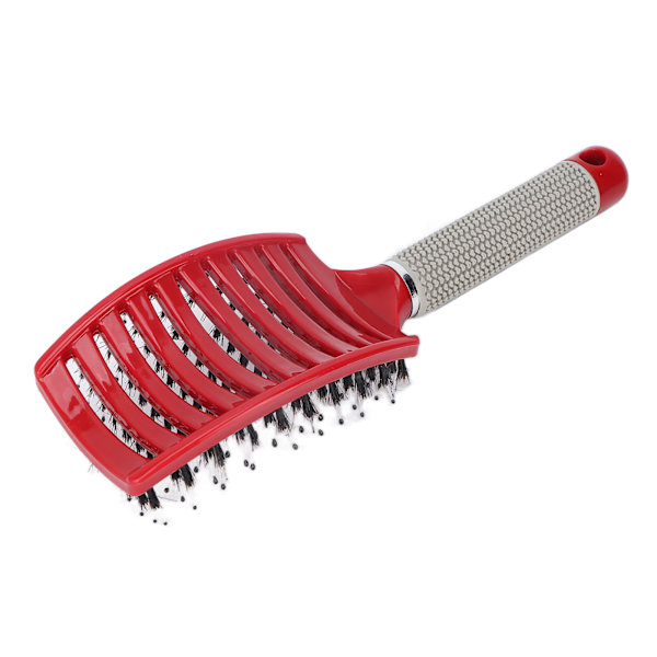 Curved Vent Styling Hårborste Professionell Paddle Detangler Detangling Borste för vått torrt lockigt tjockt rakt hår Rött