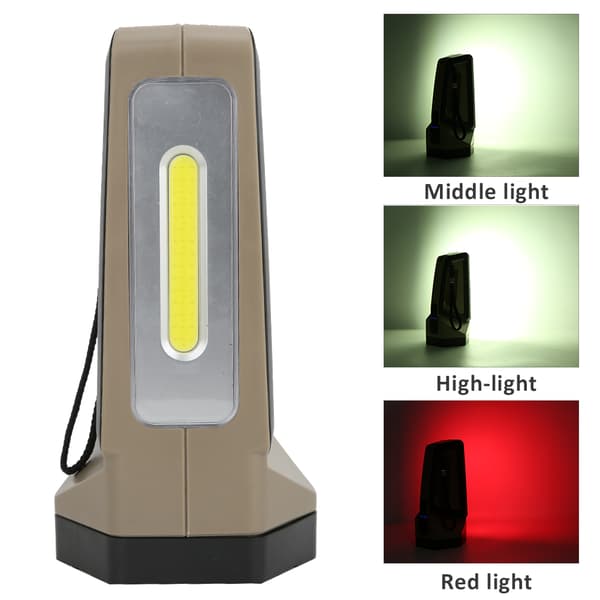 Multifunksjonell LED COB Ladelampe Vanntett Sterkt Lys med Elektrisk Mengdevisning for Utendørs Camping