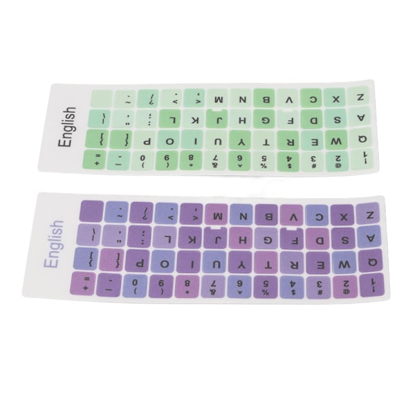 2st Tangentbordsdekaler Färgglada engelska språk Dammtät Vattentät beläggning PVC-material Dator Keycaps Stickers B