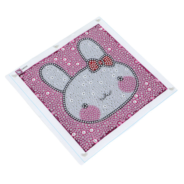 Rhinestone Painting Kit Cartoon White Bunny Pattern Shiny Exquisite Simple Operation DIY 5D Painting Art