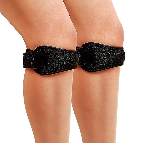 2 st Förtjockade Kuddar & Bred Patella Knärem, Smärtlindring Patellarsenstöd, Justerbart Stöd För Basket, Löpning, Hopparknä