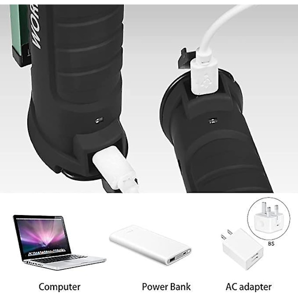 LED Lommelygte Arbejdslampe, COB LED Arbejdslampe Lygte med Magnetisk Base 5 Lystilstande USB Campinglampe til Garage, Camping, Nødsituationer, osv. [Energi Klas