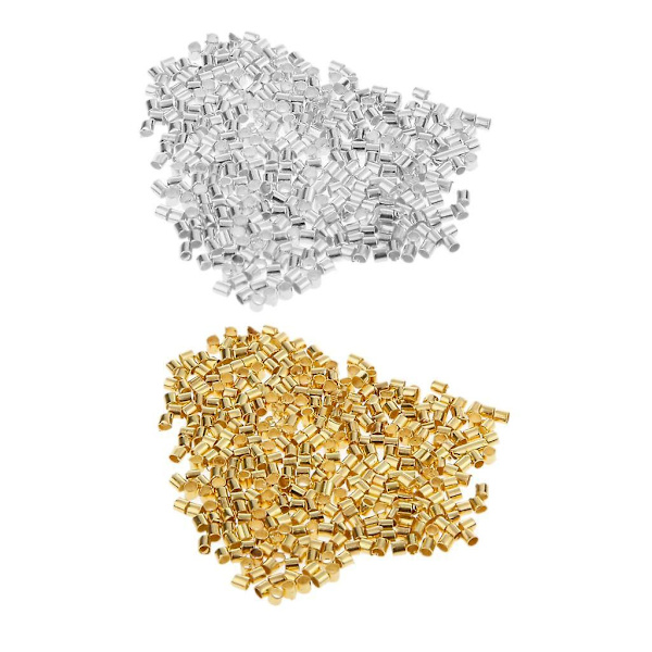 3 x 600 st Pläterade Krympslang Ändpärlor 1.5*1.5MM--