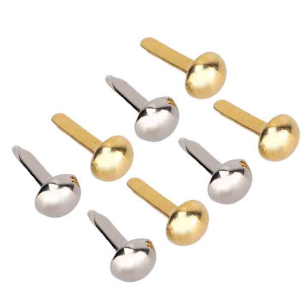40 stk 6 mm Mini Brads Gull Sølv Galvanisering Runde Messing Metall Paper Festeers Brads for DIY Craft Scrapbooking