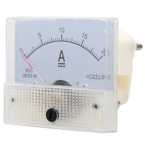 85C1 DC 0-20A Pointer Ammeter Head Elektrisk Krets Strømmålingsenhet Verktøy