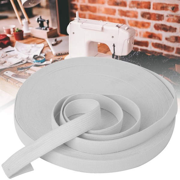 Stickad elastiskt band tjocknar sytillbehör hantverkssamling för skyddskläder manschetter vit 15 mm bredd