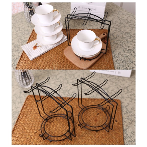 Tekopper Display Stand Anti Rust Kopper Holder Rustfritt stål tørkestativ for kopper tallerkener