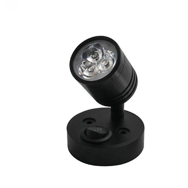 LED Väggmonterad Läslampa, 12V 3W Spotlight för Husbil, Båt, Husvagn, Lastbil - Sängbord Inre Belysningsarmatur med Strömbrytare (2-pack)