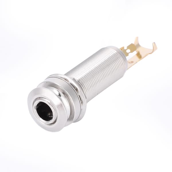 Kobber Stereo End Pin Jack Socket for Elektrisk Gitar Ukulele Pickup Sølv Gull
