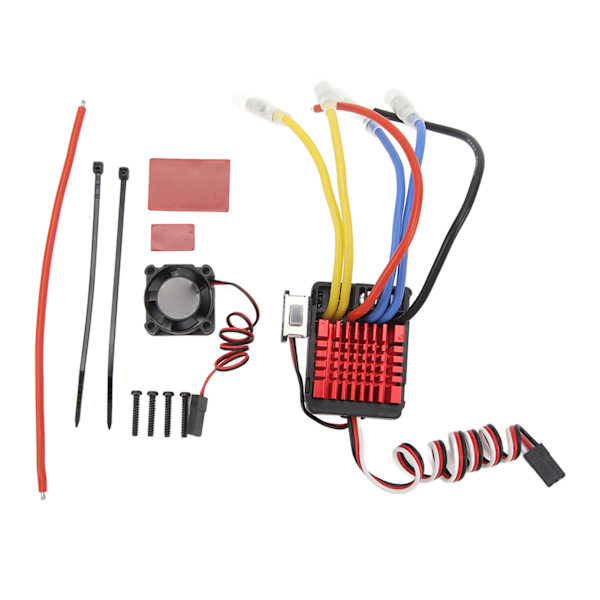 80A Elektronisk Hastighetsregulator Borstad ESC med Aluminiumkylare för 1/10 1/8 RC Crawler Borstad Motor