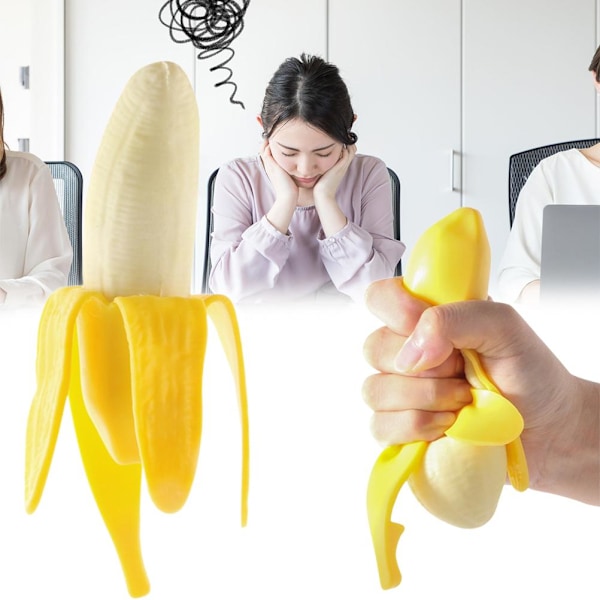 Simulering Klemning Banan Frugter Legetøj Strækbar Banan Legetøj Realistisk Blød Dekompression Udluftningslegetøj