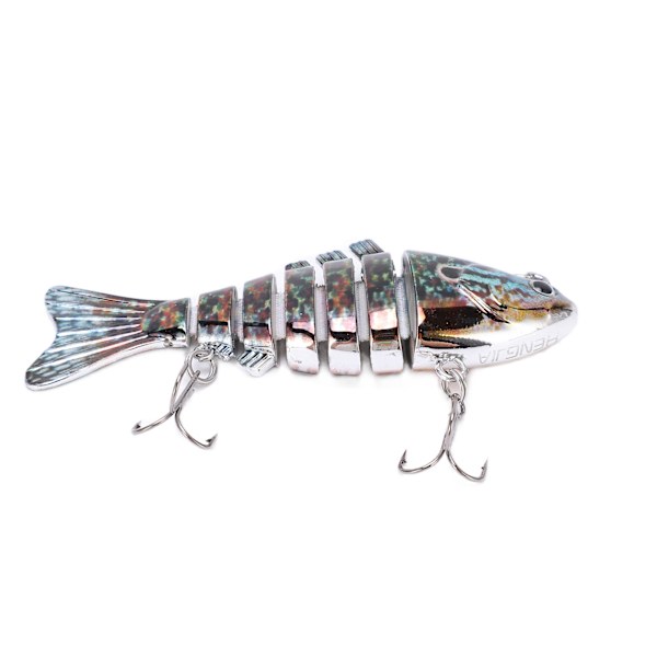 Flerleddet Swimbait Multi Sektions Fiskeri Hard Bait med 2 Kroge til Bas Ørred Ferskvand Saltvand2#