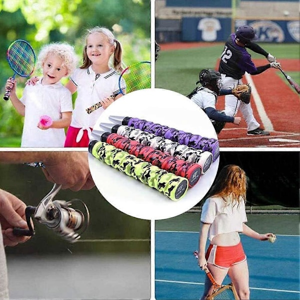 Racketgrepp, 6 Kamouflage-mönstrade Racket Svettband, Tennisracket, Fiskespö, Badminton