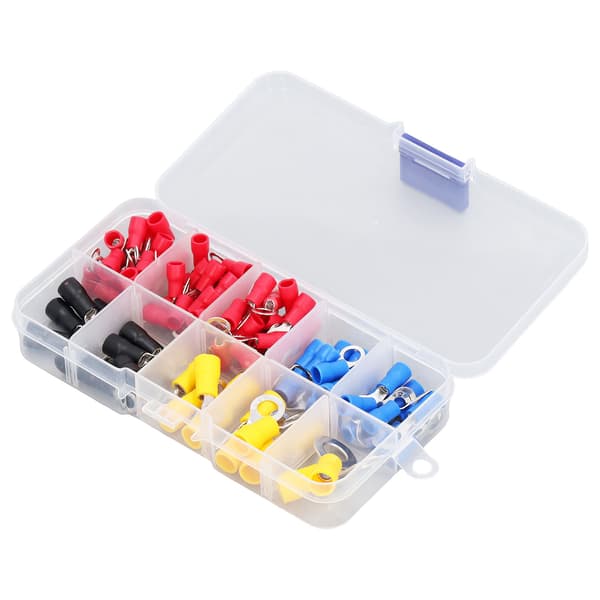 102PCS Isolerad Ringterminal 10 Olika Specifikationer Flamskyddade Kabelanslutningar Sortimentssats