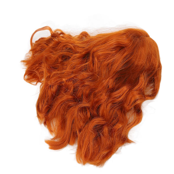 Paryk Varmebestandig Soft Touch Alsidig Orange Krøllet paryk med Air Bangs til Halloween Koncerter Temafester Bryllup Datoer