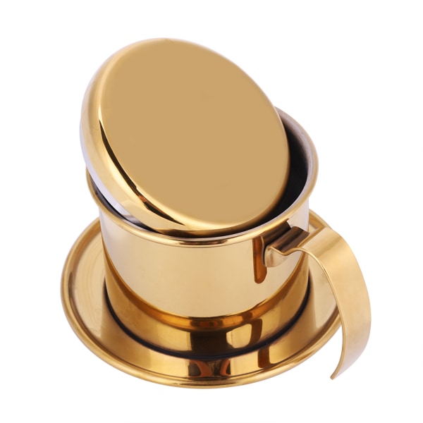 Rustfrit stål kop vietnamesisk kaffedryp Filter Maker Infuser Home Golden