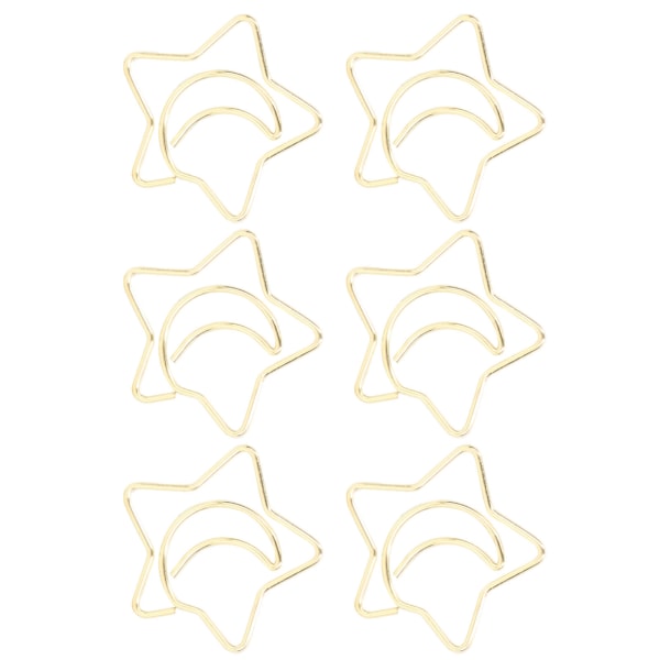 100 stk metalliske papirclips Galvaniseringsproces Gyldne papirclips Anti-rust papirclips Skridsikre til filklassificering Moon Star