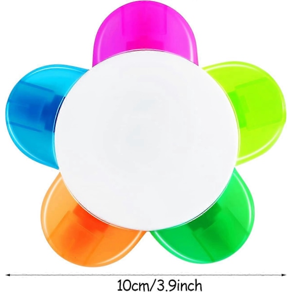Petals Overstregningstusser, Blomsterformede Akvarel Overstregningstusser, 5-i-1 Fluorescerende Tusser