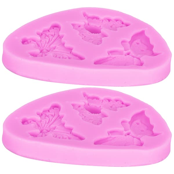 2 STK Kakeform Silikon Rosa for Mat Smørpaier Håndlaget Såpe Aromaterapi Gips