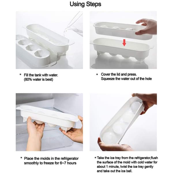 Rund isbitsform PP Whisky Isbollsform med lock för Whisky Cocktails Popsicle Making