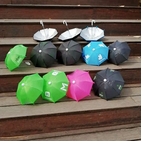 Printed Biker Small Umbrella Delivery Man Mini matkapuhelimen aurinkovarjo