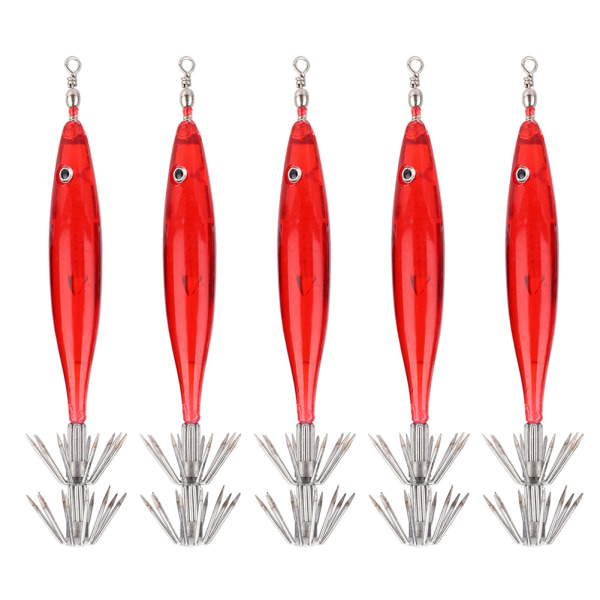 Høykvalitets blekksprutfiskkrok lokkeagndeler Fisketilbehør (rød)