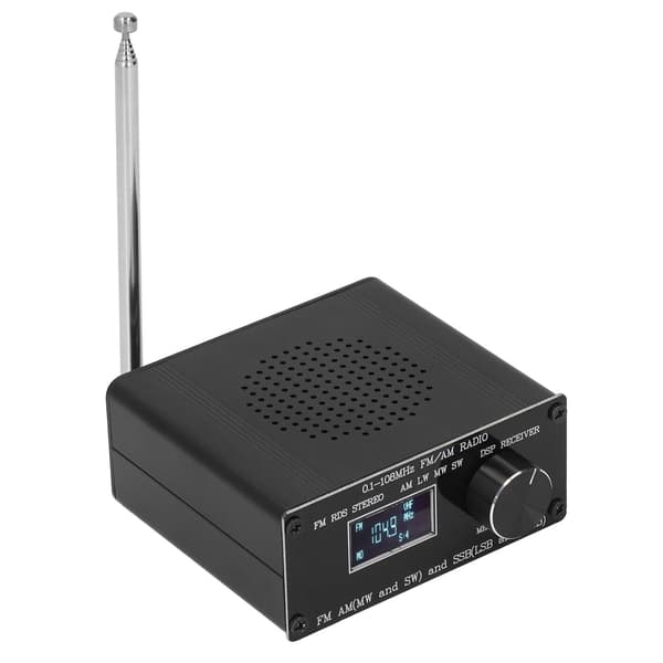 Fullbånds radiomottaker FM AM SSB 0,96 tommer skjerm SMA USB-lade tilbehørssett