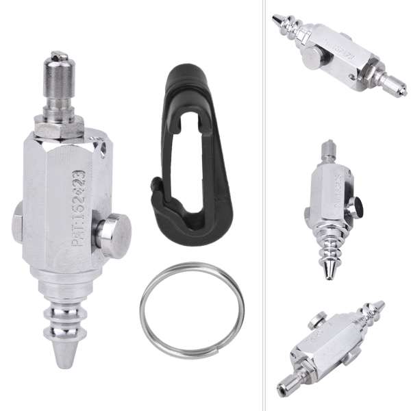 Rustfritt stål Profesjonell 8 cm Mini Portable Scuba Diving Universal Luftdyseutstyr for BCD Inflator Slange Clean ToolSilver