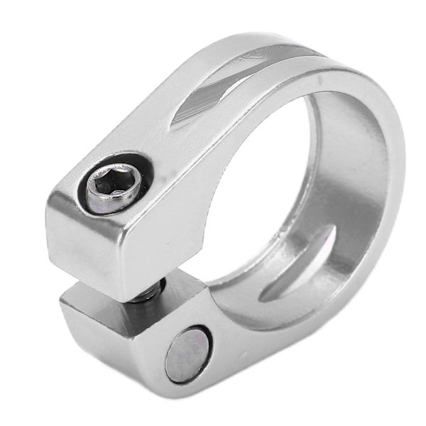 28,6 mm:n pyörän satulatolpan kiristin, alumiiniseos, lukittava satulaputken pidike, pidike maastopyörään, hopea