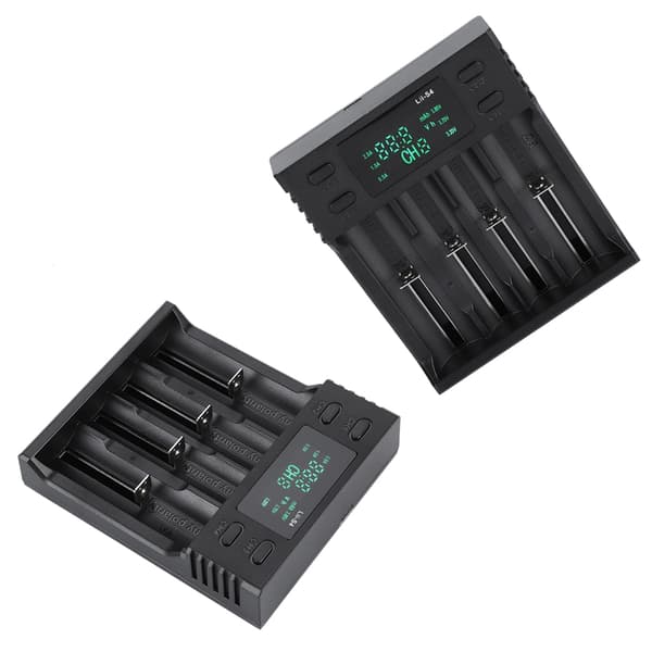 LiitoKala Lii S4 DC 5V2A Smart Batterilader Fire Spor med Strømdisplay