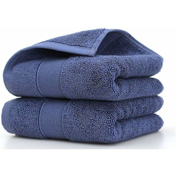 Premium Bomullshandduksset för Hushåll eller Hotell 2 Delar Lyxigt Mjuk och Extra Tjock Mycket Absorberande Handduk 2 X 170G / 14 X 30 Tum (Blå-2 Pack) ,