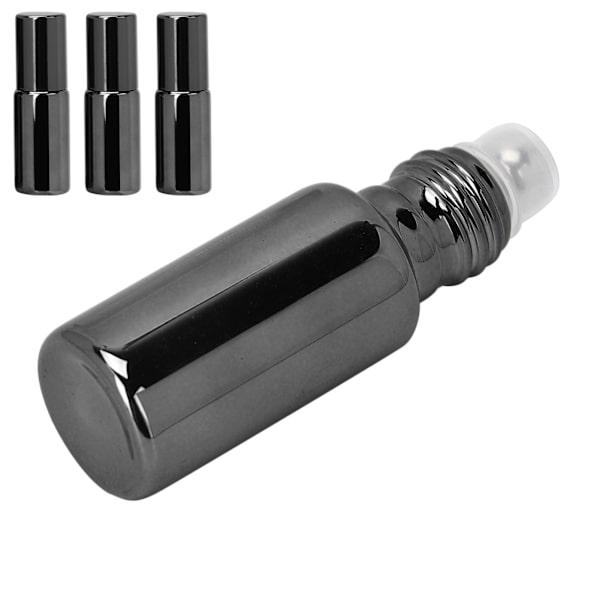3 st professionella parfymflaskor i glas, bärbara eteriska oljor, roll-on-flaskor, set om 5 ml, svart