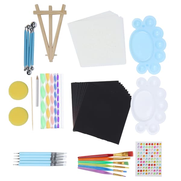 58 stk. Mandala Dotting Tools Sett med glidelås og vanntett oppbevaringspose for kunstmaling
