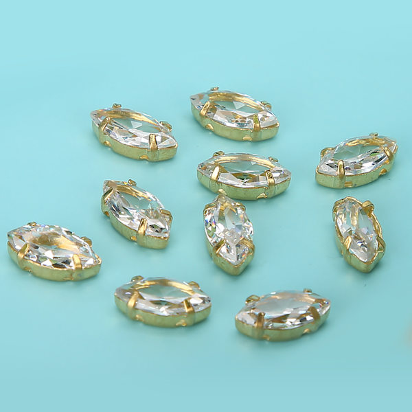 20 kpl ompelukirkonia kultaiset kynnet DIY-mekko vaatteiden tarvikkeet 5x10mm valkoinen