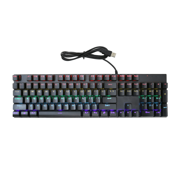 104 tangenter mekaniskt tangentbord med blå switch 28 bakgrundsbelysningslägen Dual Color Injection RGB Gaming Tangentbord för Windows för OS X