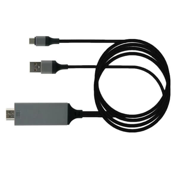 Adapterkabel Typ C till High Definition Multimedia Interface Kabeladapter PVC Koppar för Telefon Laptop Svart