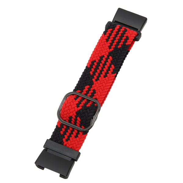 Elastinen watch ranneke Redmi Watch 2:lle säädettävä metalliseosliitin kudottu nylon watch ranneke punainen musta