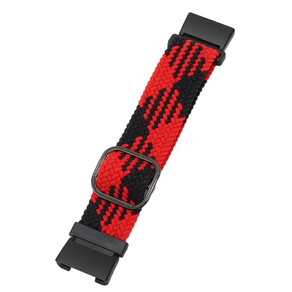 Elastisk urrem til Redmi Watch 2 Justerbart legeringsstik Vævet nylon sportsurrem Rød Sort