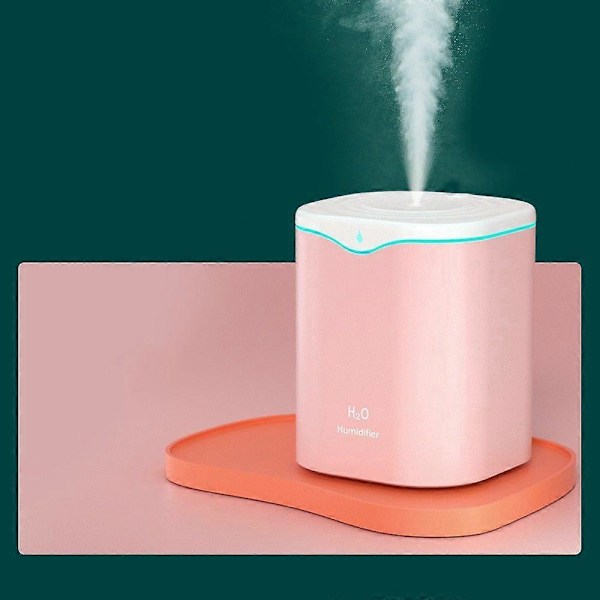 2000ML USB Pöytäilmankostutin Kaksoissuihkulla Aromaterapiaan ja Ihonhoitoon Viileä Sumu Ilmanpuhdistin Kotiin ja Toimistoon 1SuihkuaukkoVaaleanpunainen