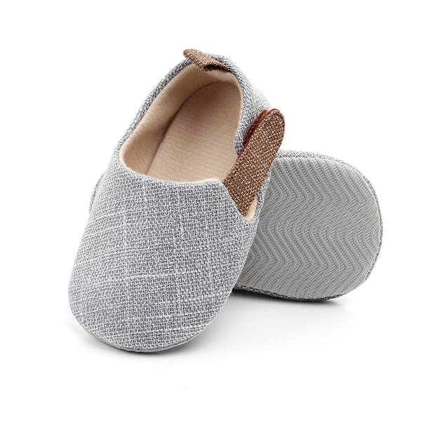 Baby Prewalker Bomull Mjuka Sulor Förhindra Halkning Andas Gå Lära Skor för Vår Sommar Grå 12cm/4.72in 29.2g/1.03oz