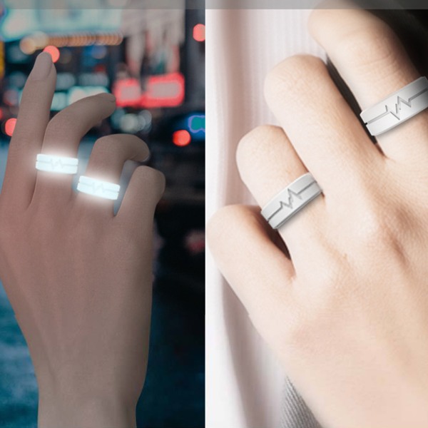 Outdoor Survival Luminous Silikonring Kvinnor Män In The Dark Finger Ring