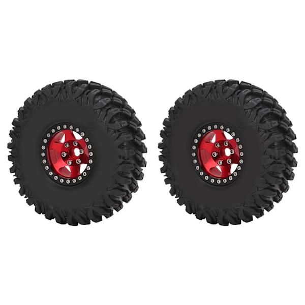 2 stk/sett 1,9 tommer 120 mm plastdekk med hjulforinger for Axial SCX10 D90 F350 1/10 RC-bil rød svart