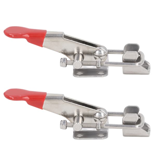 2 stk. Toggle Clamp Træklåse Justerbar Rustfrit Stål 400 lbs Kapacitet Sæt Kit