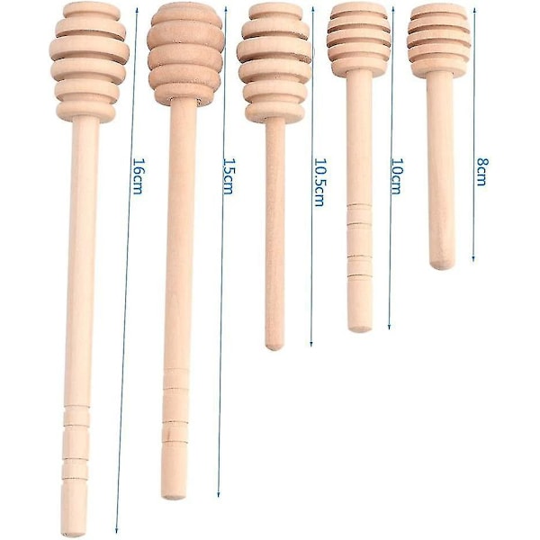 50 stk/sett Husholdnings Tre Bærbar Mini Syltetøy Honning Dipper Krukke Rørepinne Dispensere Honning (8cm)