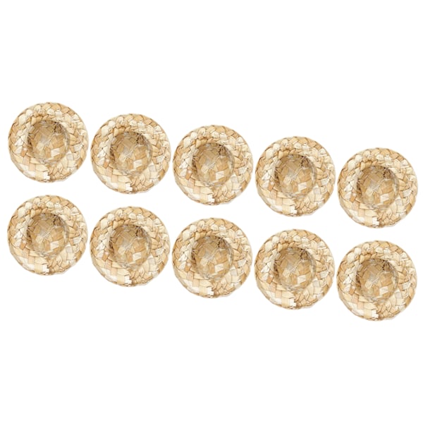 10 st miniatyr halmhattar DIY scen dockhus solhatt hatt dekoration lekset tillbehör