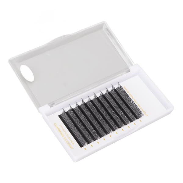 YY Vippeextensions D Curl 0.07mm 13mm D Curl Volume Bløde Sorte 10 Rækker Falske Vipper til Begyndere