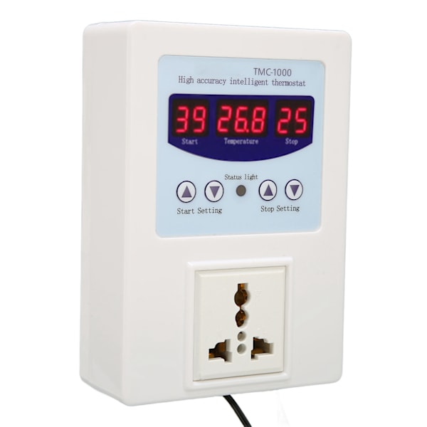 Digital LED-temperaturregulator Vattentät Plug and Play Värme Kyla Termostat för Avelsakvarier 110‑240V EU-kontakt